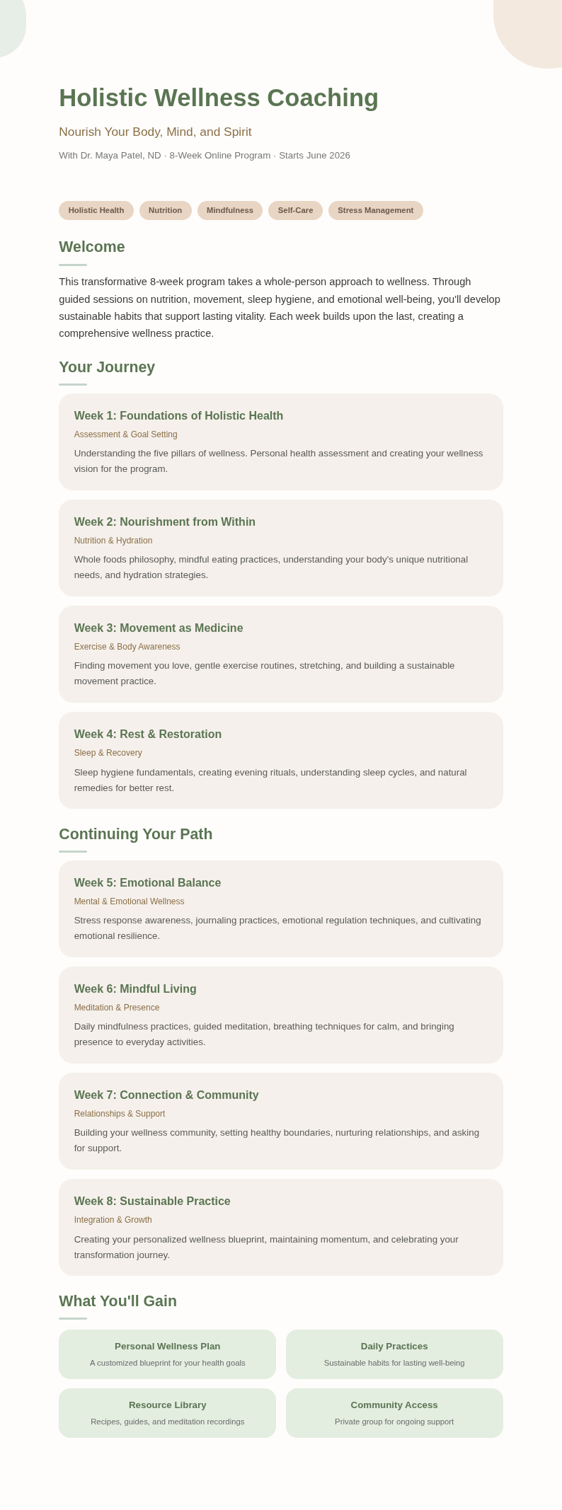 Soft organic course creator